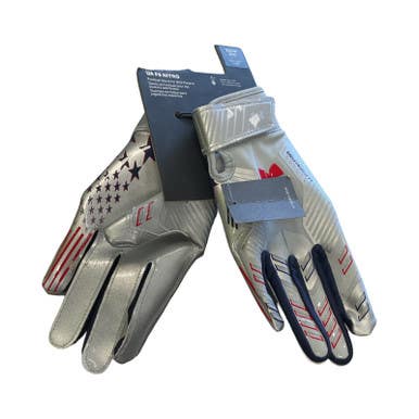 Used Under Armour FOOTBALL GLOVES FB Gloves Grey Youth 11859-S000025399