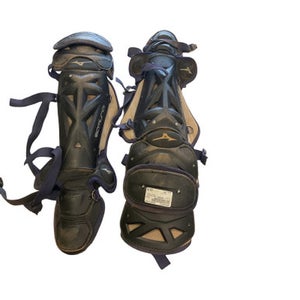 Used Mizuno SAMURAI Catchers Leg Guards Navy Blue Youth 11859-S000025379