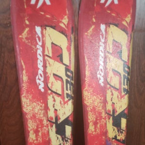 130cm Nordica Hotrod Jr. Skis with Marker MOD 7.0 EZ ADJUST SLIDE TRACK Bindings *USED*