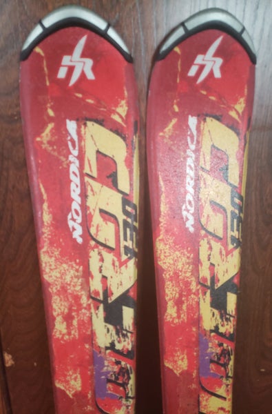 130cm Nordica Hotrod Jr. Skis with Marker MOD 7.0 EZ ADJUST SLIDE TRACK Bindings *USED*