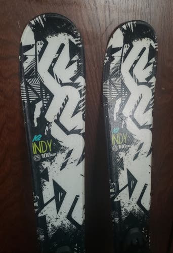 KIDS 100cm K2 Indy Rocker Skis w/ Marker 4.5 Adjustable Bindings*USED* CLEAN
