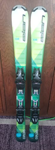 110cm Jr./Kids Skis ELAN EXPLORE PRO with Jr. ELAN GRIP WALK 4.5 EZ ADJUST Bindings *USED*
