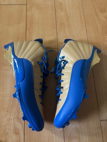 NIKE AIR JORDAN RETRO 12 SAVAGE 3 UCLA FOOTBALL CLEATS MEN'S SIZE 16 FJ6222-701