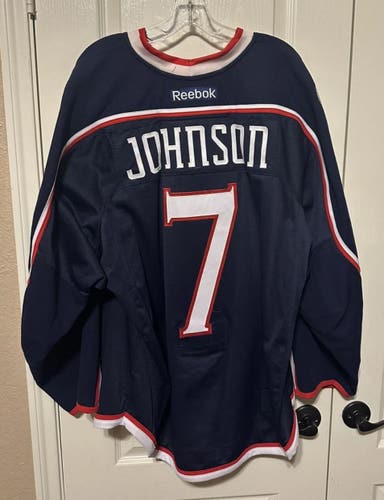 Jack Johnson Columbus Blue Jackets 2015/2016 Set 2 Home Game Worn Jersey