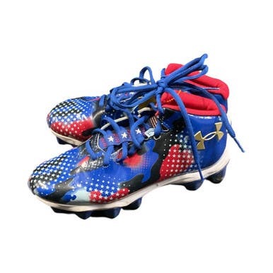 Used Under Armour BB/SB Cleats White/Red/Navy Junior 04 11859-S000024643