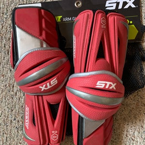 STX Assault Lacrosse Arm Pads – Red, Extra Large, Used