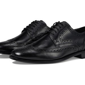 Nunn Bush Nelson 84525-001 Oxford Men's US 10.5 Black Leather Dress Shoes PQ593