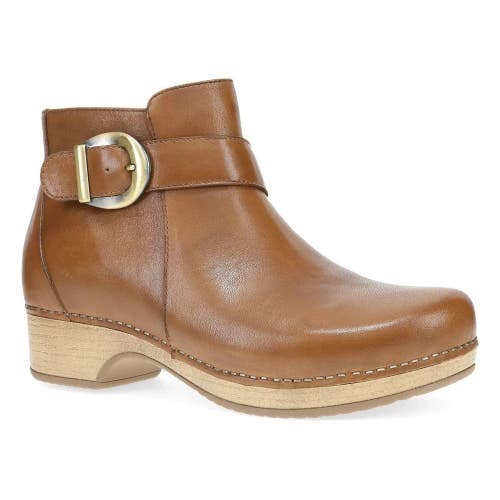 Dansko Brennan Boots Women's US 6.5-7 Brown Leather Side Zip Ankle Booties PQ592