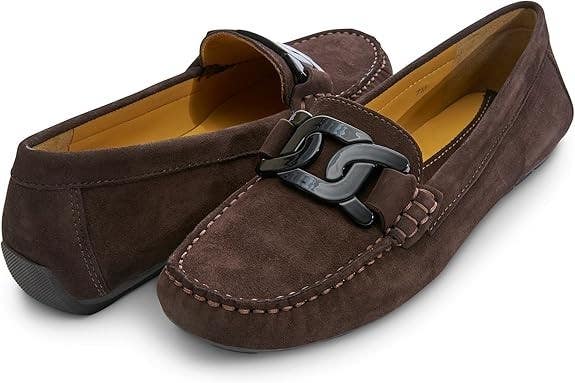 Vaneli Aiker Moccasins Womens 8 Brown Leather Slip On Comfort Casual Shoes PQ617