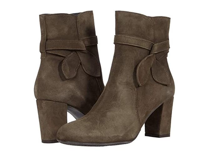 Eric Michael Katrina Boots Womens US 10.5–11 Khaki Block Heel Ankle Bootie PQ600