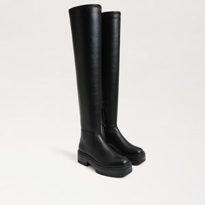 Sam Edelman Lydia I3399S2002 Boot Women's US 7 Black Leather Over-the-Knee PQ589