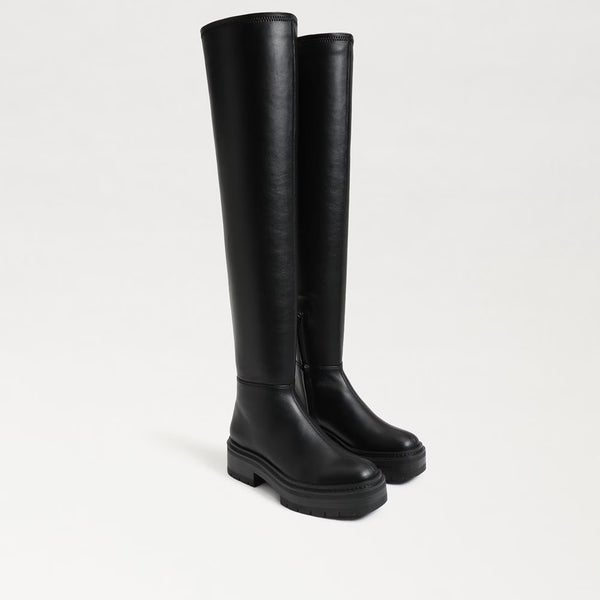 Sam Edelman Lydia I3399S2002 Boot Women's US 7 Black Leather Over-the-Knee PQ589