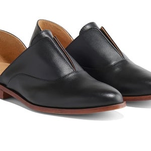 Nisolo Emma D'Orsay Oxford 2.0 Flat Women's 9 Black Leather Slip On Shoes PQ583