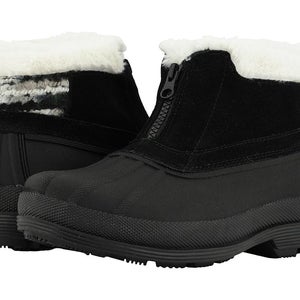 Propet Lumi Boots Women's US 8.5 Black White Suede Waterproof Ankle Zip PQ595