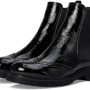 La Canadienne Haley Boots Women's 9.5 Black Leather Pull On Ankle Chelsea PQ590