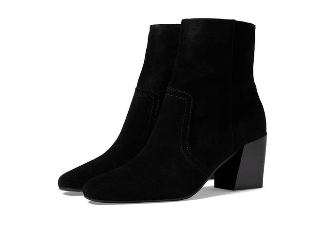 Blondo Sadie Boots Womens 7 Black Suede Waterproof Block Heel Ankle Bootie PQ601