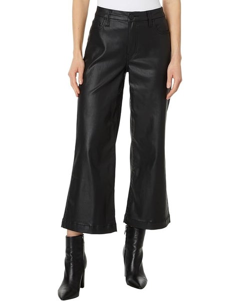 KUT from the Kloth Meg Jeans Women's 12 Black Denim Wide Leg Cropped QLW861