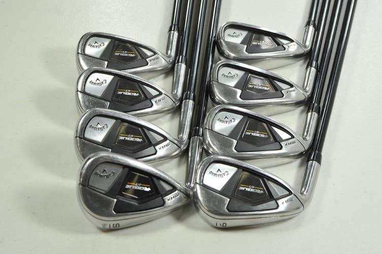 LEFT HANDED Callaway Rogue ST MAX 6-PW,AW,GW,SW Iron Set Regular Graph #202472