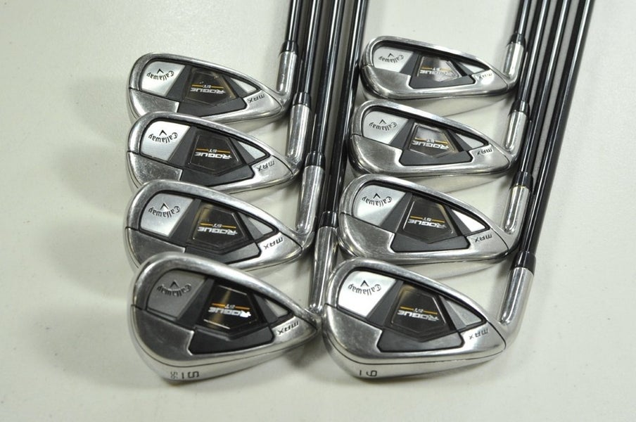 LEFT HANDED Callaway Rogue ST MAX 6-PW,AW,GW,SW Iron Set Regular Graph #202472