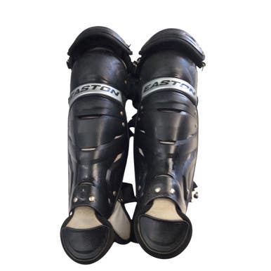 Used Easton GAMETIME SHIN GUARDS Catchers Leg Guards Black Youth 11760-S000081995