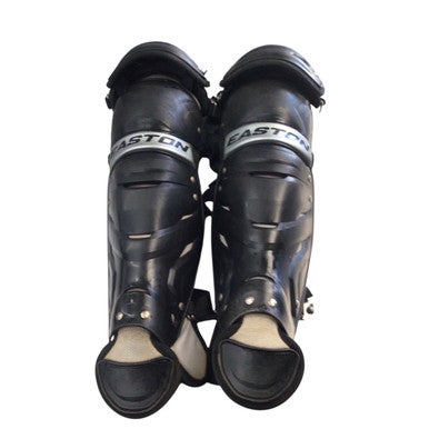 Used Easton GAMETIME SHIN GUARDS Catchers Leg Guards Black Youth 11760-S000081995