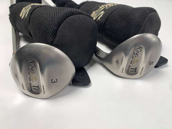 Cobra King Cobra Titanium 3 & 5 Fairway Wood Set 15* 18* AutoClave Mens RH HC