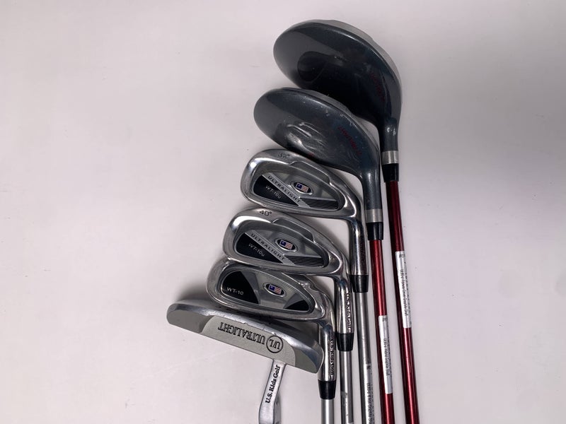 US Kids WT-10 Club Set 3W 4H 6&8 PW Putter Ultralight 60" Youth RH