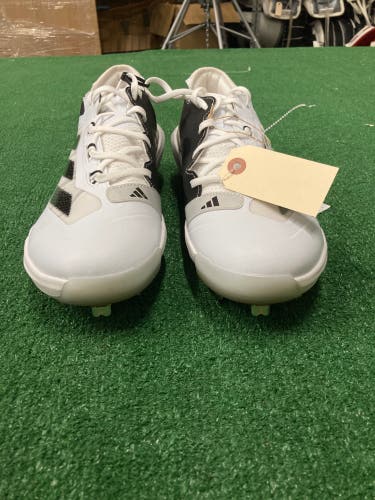 White Men's Size M 12.5 (W 13.5) Adult Adidas Adizero Impact BSB Low Top Footwear Metal (New)