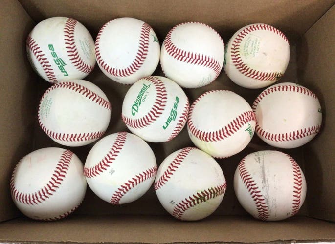 Diamond Baseballs 12 Pack USSSA Youth 9 inch Ball(Used)