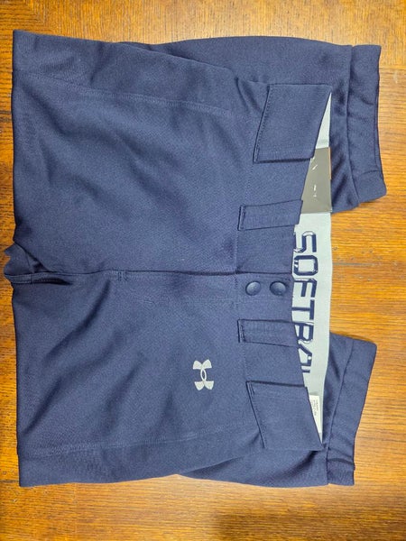 Navy Blue Under Armour Women's Small Adult Game Pants (New)