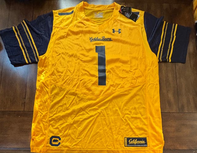 California Golden Bears 1 Under Armour Men's Football Jersey  Adult XL Loose Fit