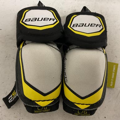 Used Bauer SUPREME 2S PRO Youth Elbow Pads White/Black/Yellow LG 11855-S000190787