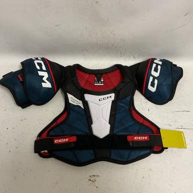 Used CCM NEXT Junior Shoulder Pads White/Red/Navy LG 11855-S000190786