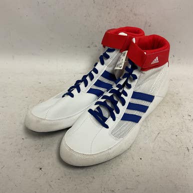 Used Adidas BD7129 Wrestling Shoes White Senior 12 11855-S000190772