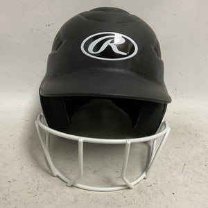Used Rawlings RCFH Batting Helmet w/Mask Black And White One Size 11855-S000190761
