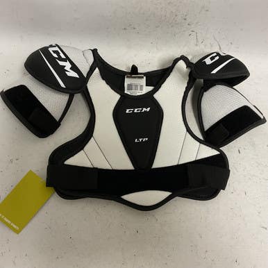 Used CCM LTP Youth Shoulder Pads White And Black LG 11855-S000190757