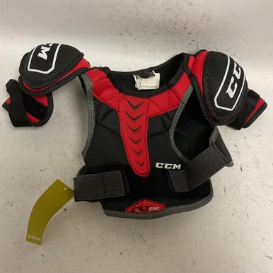 Used CCM QLT 230 Youth Shoulder Pads Black And Red LG 11855-S000190756