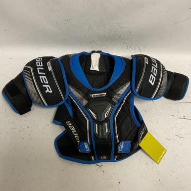 Used Bauer MS-1 Junior Shoulder Pads Black And Navy Blue LG 11855-S000190696