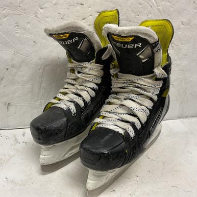 Used Bauer SUPREME 3S Intermediate Hockey Skate White/Black/Yellow Intermediate 5.5 11855-S000190886