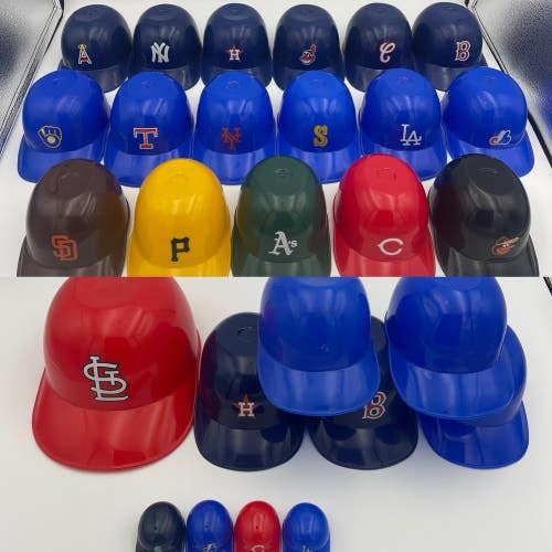 Lot of 27 MLB Vintage Laich Baseball Cap Mini Helmet Plastic Ice Cream Bowls Etc