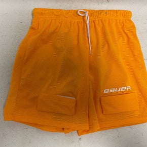 Used Bauer CORE MESH JOCK SHORTS Senior Hockey Bottom Yellow SM 11855-S000190405
