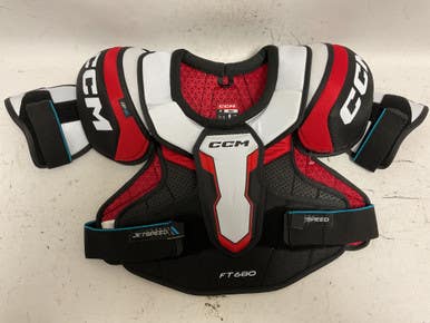 Used CCM JETSPEED FT680 Senior Shoulder Pads White/Black/Red SM 11855-S000190427
