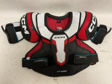Used CCM JETSPEED FT680 Senior Shoulder Pads White/Black/Red SM 11855-S000190427