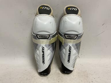 Used Bauer SUPREME S170 Youth Shin Guards White 10" 11855-S000190455