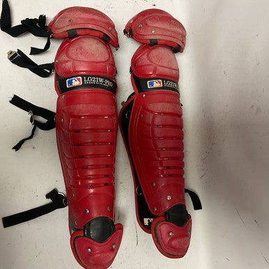 Used All-Star LG21W-PRO Catchers Leg Guards Red Adult 11855-S000190560