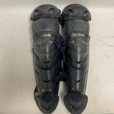Used All-Star LG1216S7X Catchers Leg Guards Navy Blue Intermed 11855-S000190561
