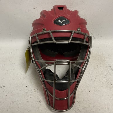 Used Mizuno MSCHY 200 Catchers Helmet w/Mask Maroon MD 11855-S000190005