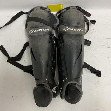 Used Easton PROWESS SHIN GUARDS Catchers Leg Guards Black Intermed 11855-S000190007