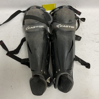 Used Easton PROWESS SHIN GUARDS Catchers Leg Guards Black Intermed 11855-S000190007