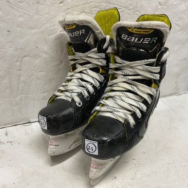 Used Bauer SUPREME 3S Junior Hockey Skate White/Black/Yellow Junior 02.5 11855-S000190346